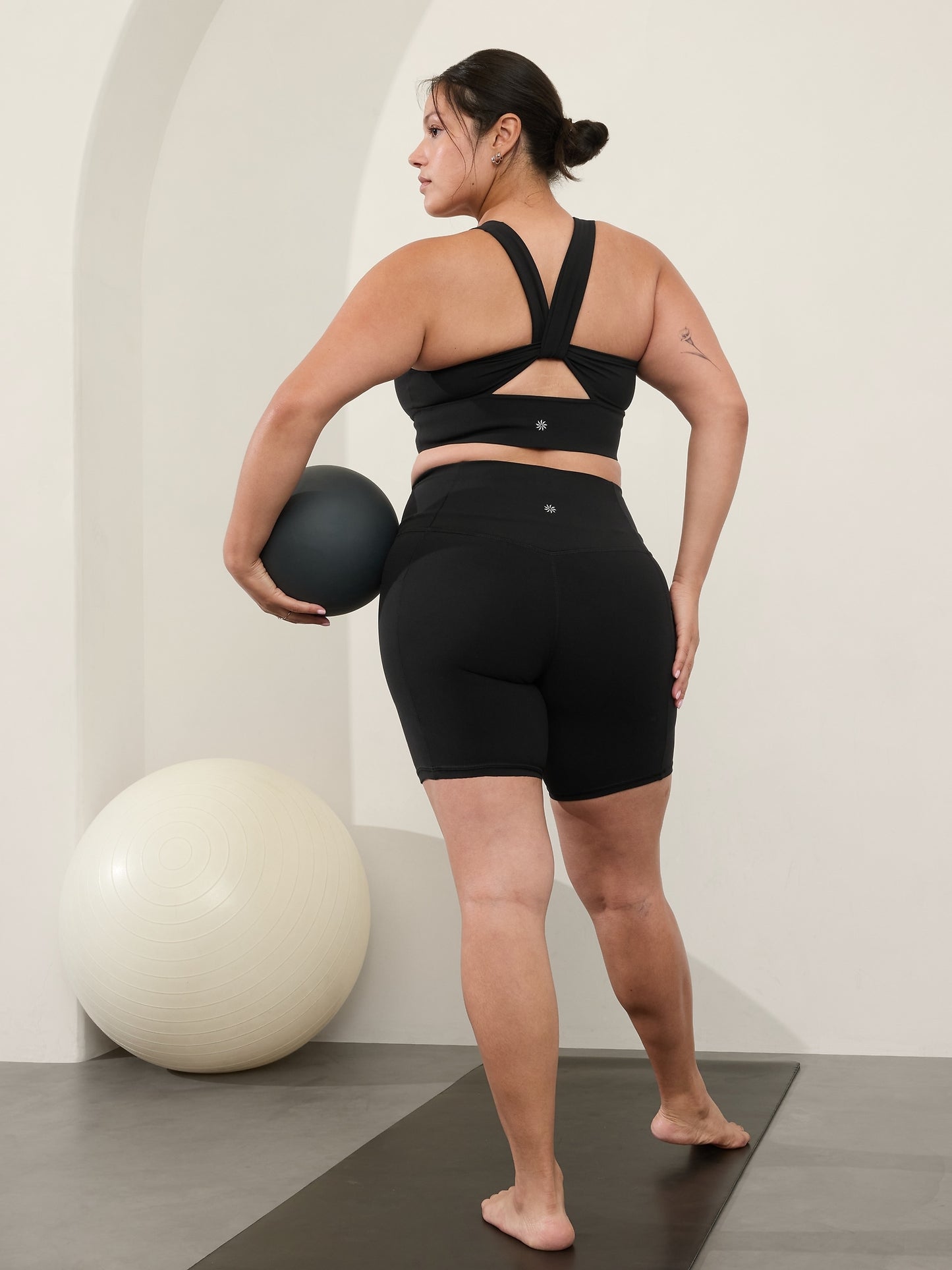 Nudely Women's High Waisted Shorts in Navy - Nylon