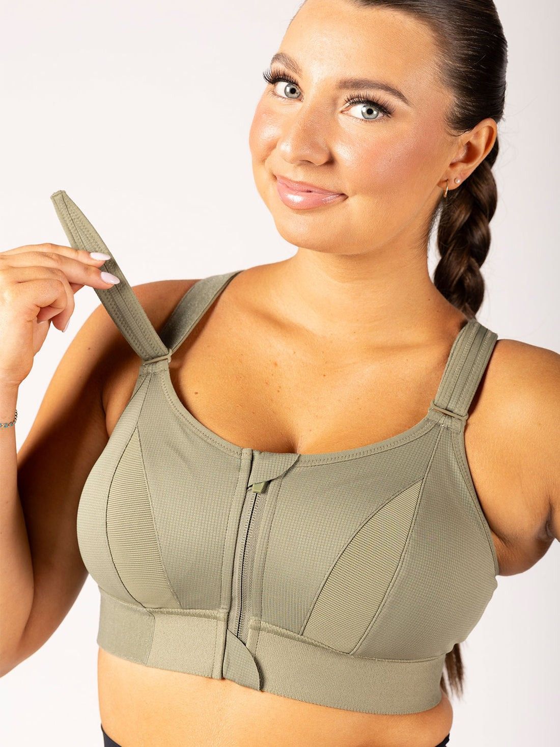 Nudely Women's Shockproof Sports Bra with Zipper Front for Maximum Comfort