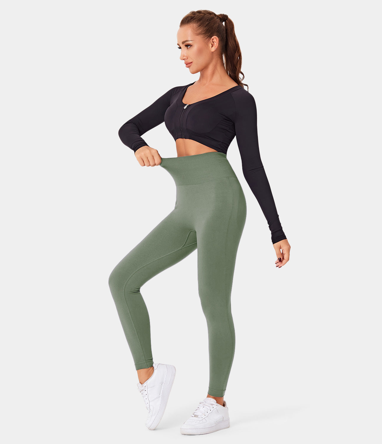 Nudely Women's High Waisted Booty Lifting Tummy Control Leggings
