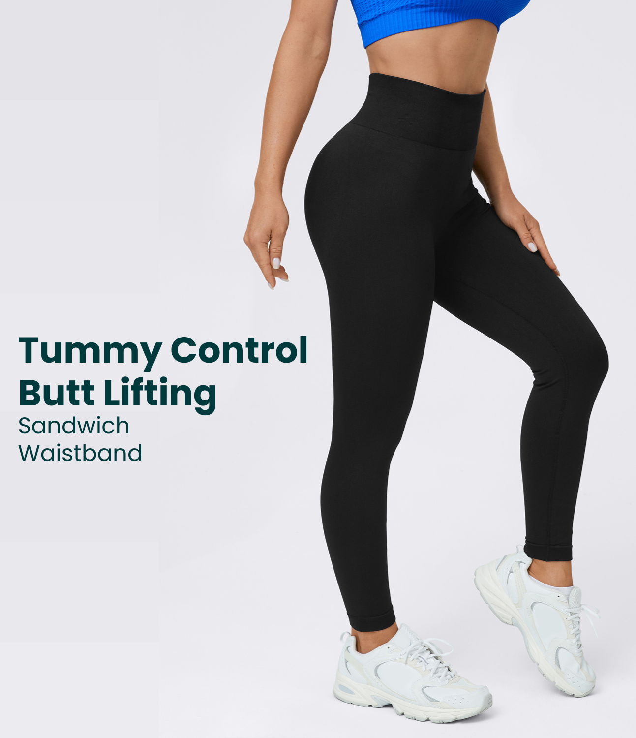 Nudely Women's High Waisted Booty Lifting Tummy Control Leggings